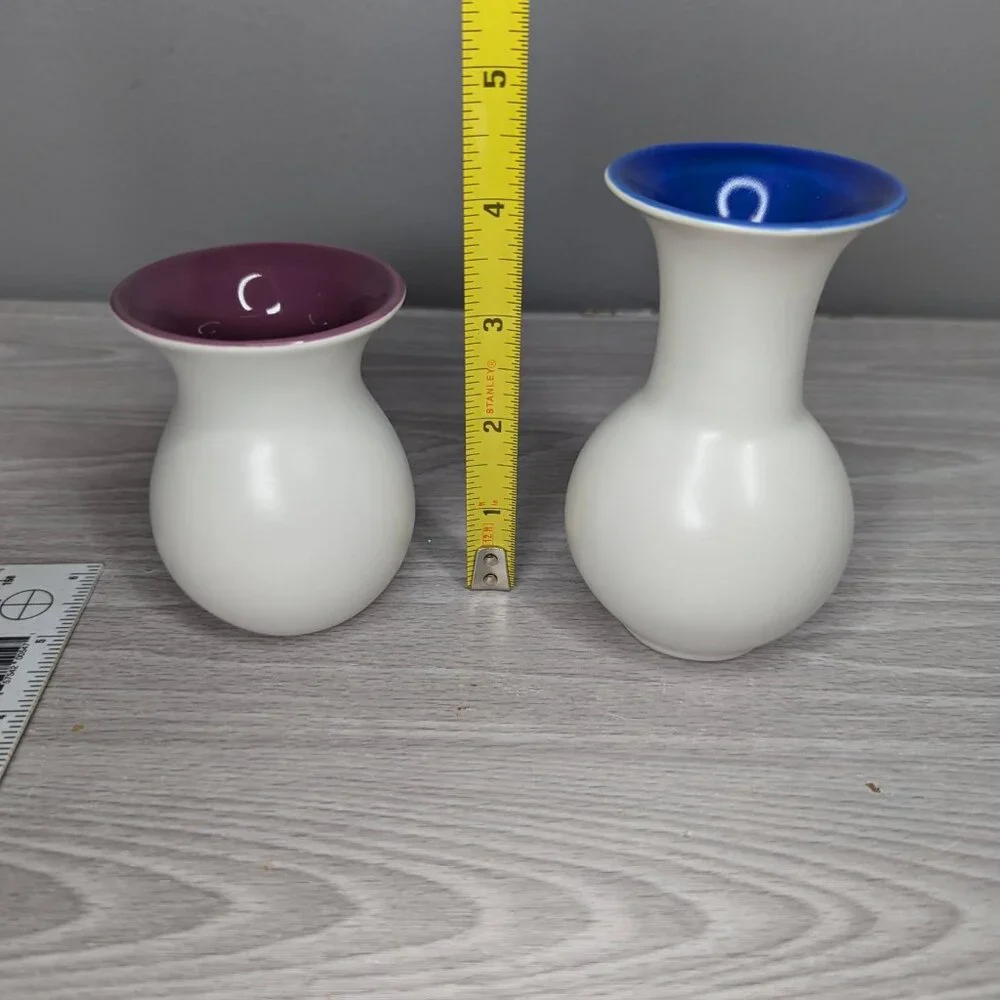 Crate&Barrel Toni Vase Blue Medium & Toni Bud Vase Berry